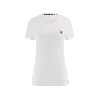 Image de Guess SS CN MINI Triangle Tshirt basique, Femme, Taille: XS, Pure white