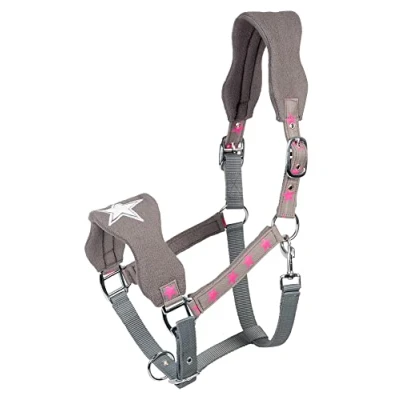 Image de PFIFF 102554 Licol étoile en plastique polaire brodé Gris poney