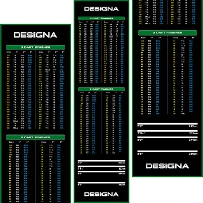 Image de Designa Darts MAT30 Tapis de fléchettes antidérapant avec Motif à Carreaux, Large, Vert, 290 cm x 80