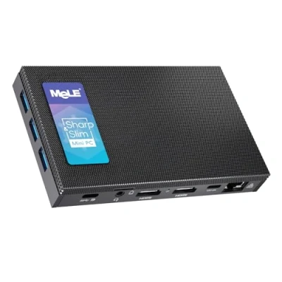Image de MeLE Quieter3C Mini PC sans Ventilateur Celeron N5105, Ordinateur de Bureau 8 Go 128 Go, Micro Windows 11 Pro 4K Triple Affichage Double HDMI WiFi 5 BT5.1 Ethernet