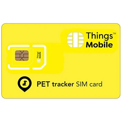 Image de Carte SIM pour Pet GPS Tracker/Traceur Animal Domestique Things Mobile Couverture Mondiale, réseau Multi opérateur GSM/2G/3G/4G LTE, sans coûts Fixes, échéance. 10 de crédit Inclus