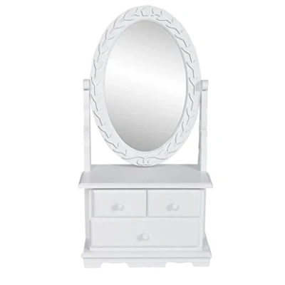Image de vidaXL Coiffeuse avec Miroir Pivotant Table de Maquillage MDF Commode Buffet