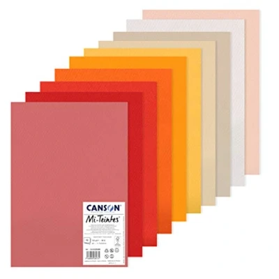 Image de CANSON Mi Teintes Assortiment 10 feuilles de papier dessin A3 160g/m² Tons chauds