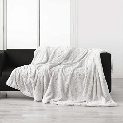 Image de douceur d&#039;intérieur, Plaid (125 x 150 cm) Alaska, Imitation Fourrure et Sherpa
