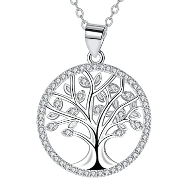 Image de J.MUEN Collier Arbre de Vie pour Femme Argent Sterling 925 Pendentif Cadeau Fille avec Boite (45+ 5 cm) (Argent 2)