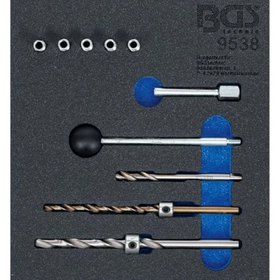 Image de BGS 9538 Insert de servante d&#039;atelier 1/6: Kit réparation filetages pour vis fixation d’injecteur 10 pièces