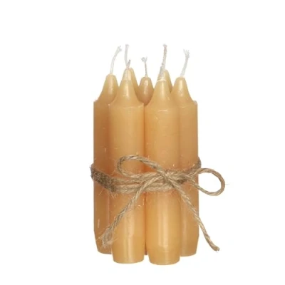 Image de set de bougies Comforder confortable (7 pièces), bâtons 11 cm jaunes, table monochromes, durée combustion plus 4 heures