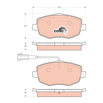 Image de TRW COTEC GDB1706 Jeu de plaquettes frein contact signal d&#039;usure inclus avec vis d&#039;étrier accessoires LANCIA: Ypsilon II