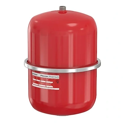 Image de Flamco Flexcon Premium Vase d&#039;expansion à membrane fixe 18 litres 1/3 bar pour installations en circuit fermé et chauffage, climatisation réfrigération, rouge, garantie 15 ans 16917