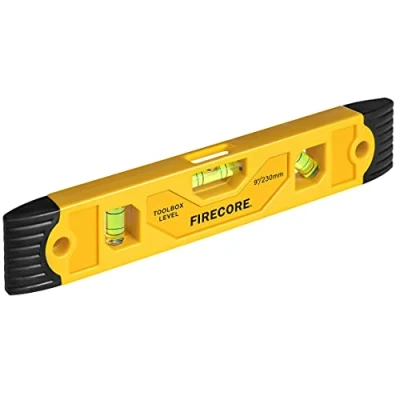 Image de Firecore niveau à bulle aimanté, mini a de 23 cm, petit portable, forte stabilité, avec 3 bulles d&#039;angle 45, 90 et 180. Convient pour un usage professionnel ou bricolage