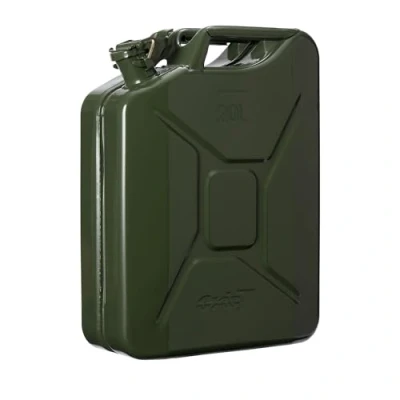 Image de Oxid7® Bidon à carburant 20 litres en métal olive Convient pour l&#039;essence, le diesel &amp; bioéthanol essence 20L avec homologation UN type de construction testé