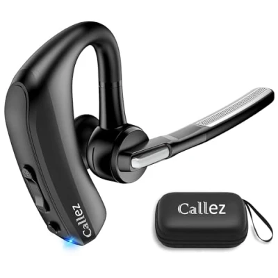 Image de Callez Oreillette Bluetooth sans Fil pour iPhone Samsung Téléphone Portable, Casques Mono Écouteur V5.0 Main Libre avec Double Micro CVC8.0 ENC Antibruit Conduite Affaires Bureau