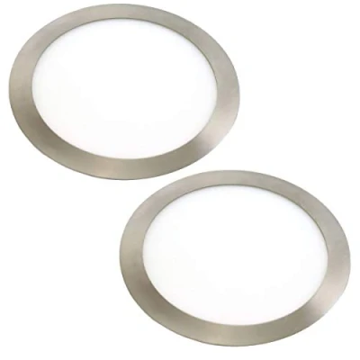 Image de JANDEI 2x Downlight LED Rond 18W, Encastré Plat, Blanc Neutre 4200K, 1440 Lum, Intérieur IP20 avec Cadre Fini en Acier, Trou de 200mm, Transformateur Inclus