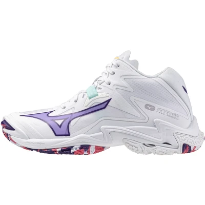 Image de Mizuno WAVE LIGHTNING Z8 MID Chaussures De Volleyball Blanc/VioletIndigo/CamelliaRos Femme Taille 42