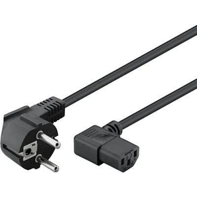 Image de Cordon d&#039;alimentation à angle Wentronic NK 102 S 200 Connecteur 90 degrés 2m Noir