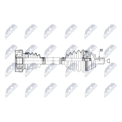 Image de NTY NPW VW 213 Arbre de transmission Essieu avant droit 792mm VOLKSWAGEN: Jetta Mk6 (162, 163, AV3, AV2) 1.2 TSI, 1.4 TSI 2010
