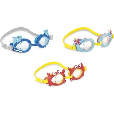 Image de LUNETTE / MASQUE DE NATATION ENFANT 3/8 ANS AQUAFLOW FUN CRABE ou REQUIN INTEX