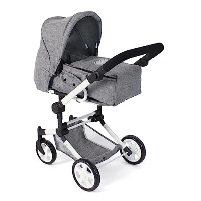 Image de Bayer Chic 2000 587 76 Jara Poussette combinée 2 en 1 pour poupées de 4 à 8 Ans Jean Gris