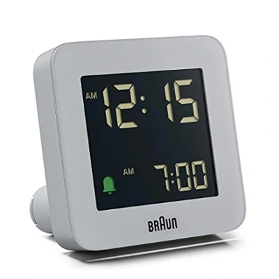 Image de Braun Réveil numérique avec répétition (Fonction Snooze), écran LCD négatif, réglage Rapide, bip de l’Alarme en Crescendo, modèle BC09G Gris.