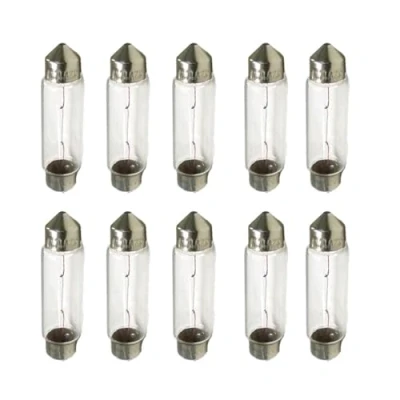 Image de CARALL 10 Pièces d&#039;Ampoules Halogènes 12V Pour Voiture (T11 C10W 41mm 10W)