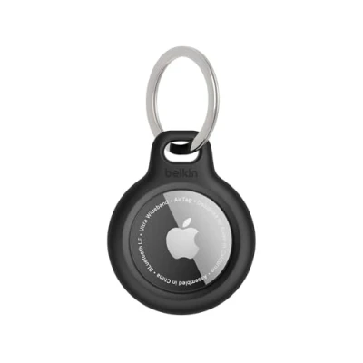Image de Étui Apple AirTag Belkin Porte clés Secure Holder de Noir Plastique
