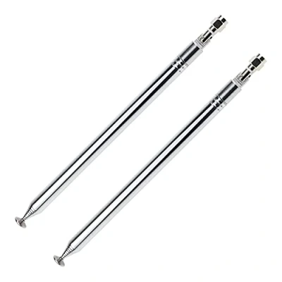 Image de eMagTech 2pcs Antenne Télescopique 10 Sections 200 1200mm 10mm Diamètre Dab FM Remplacement pour Radio TV VHF/UHF Système sans Fil Acier Inoxydable