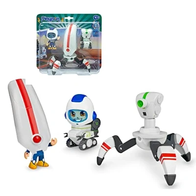 Image de Pinypon Action robots Space Pack 3 figurines différentes, 2 spatiaux et une poupée astronaute, avec des pièces amovibles interchangeables