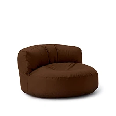 Image de Lumaland Pouf Lounge canapé 90 x 50 cm avec Dossier Beanbag Intérieur &amp; Extérieur Hydrofuge Robuste Remplissage EPS Adaptable Housse Lavable [Bleu foncé]