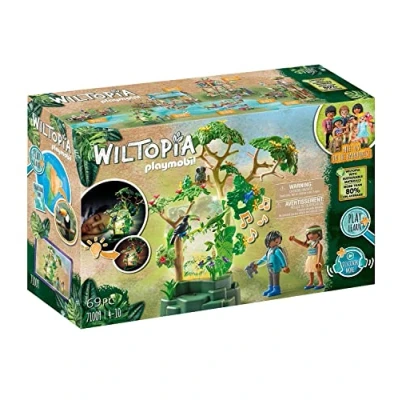 Image de Playmobil 71009 Forêt Tropicale avec veilleuse Wiltopia Deux Personnages et des Animaux Gamme Plus de 80% matériaux recyclés ou biosourcés en Moyenne Dès 4 Ans