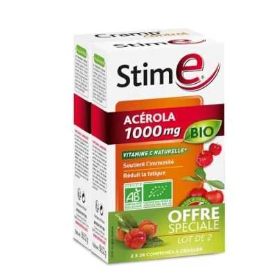 Image de Stim E Acerola 1000 Bio 28 Comprimés Duo