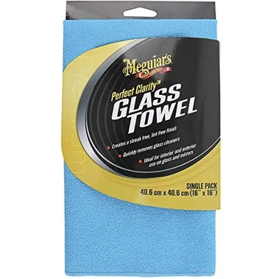 Image de Meguiar&#039;s Serviette Vitres &amp; Pare Brise Clarté Parfaite, Bleu, Large