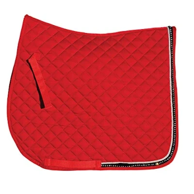 Image de Rhinegold Elite Chiffon de Selle avec Bordure en Strass, 0, Noir, COB
