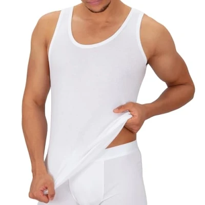Image de celodoro Lot de 5 Maillots Corps à Fines côtes pour Hommes Blanc M