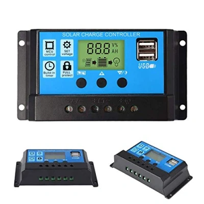 Image de ZHITING 30A 12V / 24V Contrôleur de Charge PWM Régulateur Panneau Solaire Port USB LCD Affichage