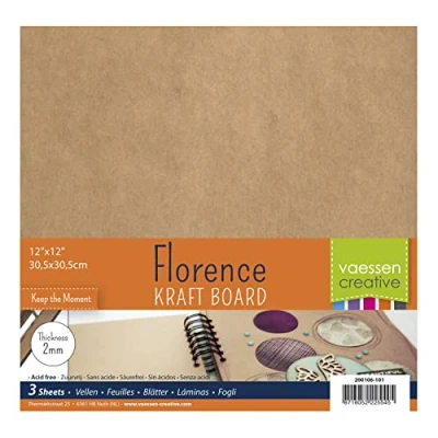 Image de Vaessen Creative Feuilles d&#039;Aggloméré pour Loisirs Créatifs 2mm, Ensemble de 3 Carrées, 30,5 x cm, Scrapbook, Couverture Journal, Décorations et Plus