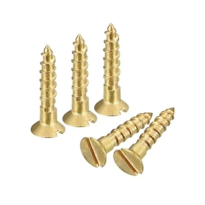Image de sourcing map Laiton Bois Vis, 25pcs M1.6 x 8mm Fente Emplacement Plat Tête Auto Taraudage Vis Fraisée pour Travail Meubles