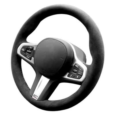 Image de Alfanxi Housse de volant en alcantara cousue à la main pour BMW G20 G21 F40 F44 G22 G26 G30 G31 G32 G11 G12 G13 G14 G15 G16 G01 G02 G05 G06 G07 G29 Rayures)