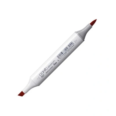 Image de COPIC Sketch R27, Cadmium Red, Twin Marker avec une pointe de largeur moyenne et « brush ».