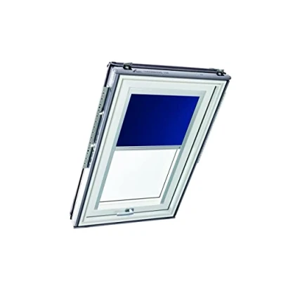 Image de Store à Enroulement Roto pour Fenêtres de Toit Toile Exclusif Lumière du Jour Rail Guidage Argent la Série Designo R6/R8, i8 et Classic 64/84 Taille 114/140 11/14 Bleu Nuit