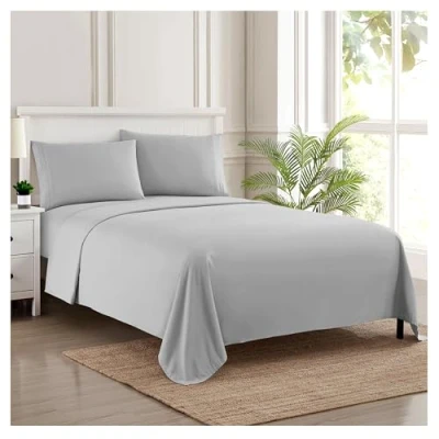 Image de Sweet Home Collection Parure de lit Luxe 1800 Fils au Pouce carré Draps en Microfibre brossée Douce qualité égyptienne Ensemble literie avec Drap Plat, Housse, 2 taies d&#039;oreiller