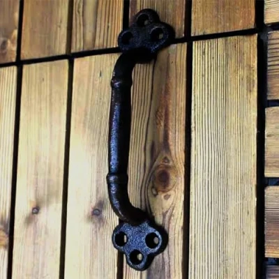Image de WANLIAN poignée de porte Grange solide noir en acier tirer la coulissante inoxydable (y compris des vis)