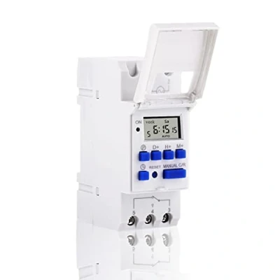 Image de Akozon Minuterie programmable numérique Affichage LCD Interrupteur horaire hebdomadaire Relais temporisé 16on &amp; 16off minuterie(12V)