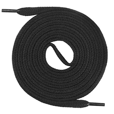 Image de lacets Mount Swiss© Premium, 1 paire de plats, 100% coton, indéchirables, largeur 7 mm, longueur 45‑200 cm 70 noir