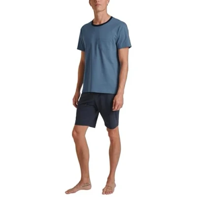 Image de CALIDA Relax Essentials Ensemble Pyjama, Bleu Coronet, 46 48 Hommes