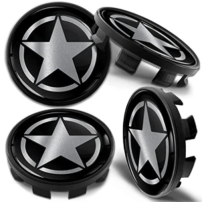 Image de Biomar Labs Lot de 4 x 68 mm Cache Moyeux Compatible avec BMW Centre Roue 36136783536 pour Enjoliveurs Alliage Jantes Noir Argent CB 43