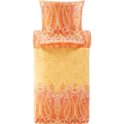 Image de Bassetti Mergellina 9327405 Parure de lit avec 1 taie d&#039;oreiller 100% Satin Coton Orange O1 155 x 220 cm