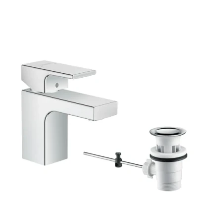 Image de hansgrohe Vernis Shape Mitigeur de lavabo 70 avec tirette et vidage synthétique, chromé, 71560000