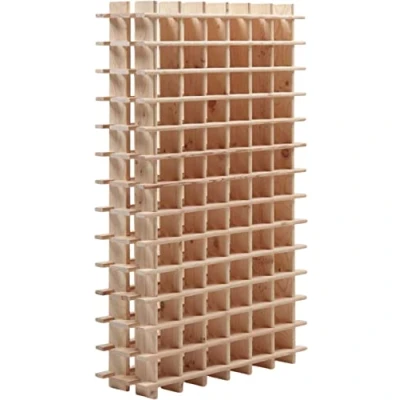 Image de Système d&#039;étagères modulaires à vin PRIMAVINO en pin naturel, empilable/extensible