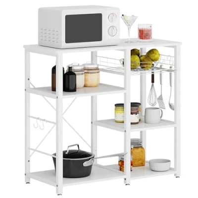 Image de soges Meuble Rangement Desserte de Cuisine, Etagères Cuisine pour Stockage, Étagère Four à Micro Ondes Rack avec 3+3 Tablettes, 90 x 40 83 cm
