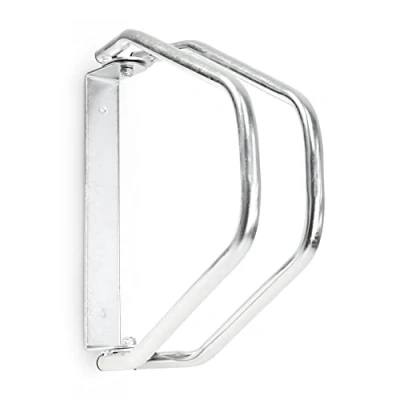 Image de Relaxdays Râtelier vélo VTT H x l P: 32,5 9 28,5 cm système range Parking support pour 1 Métal fixation au sol ou murale porte vélo, argent